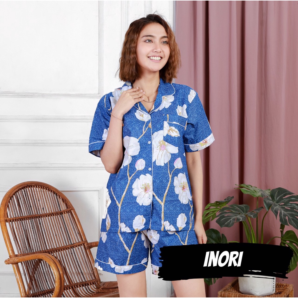 PIYAMA DEWASA Baju Pendek Celana Pendek Celana Panjang Rok Daster / Pajamas Tidur Bahan Katun Sleepwear Wanita Murah Motif Bunga Houndstooth Abstrak Lily Bianca Leaf Daun Kotak Kucing Pink