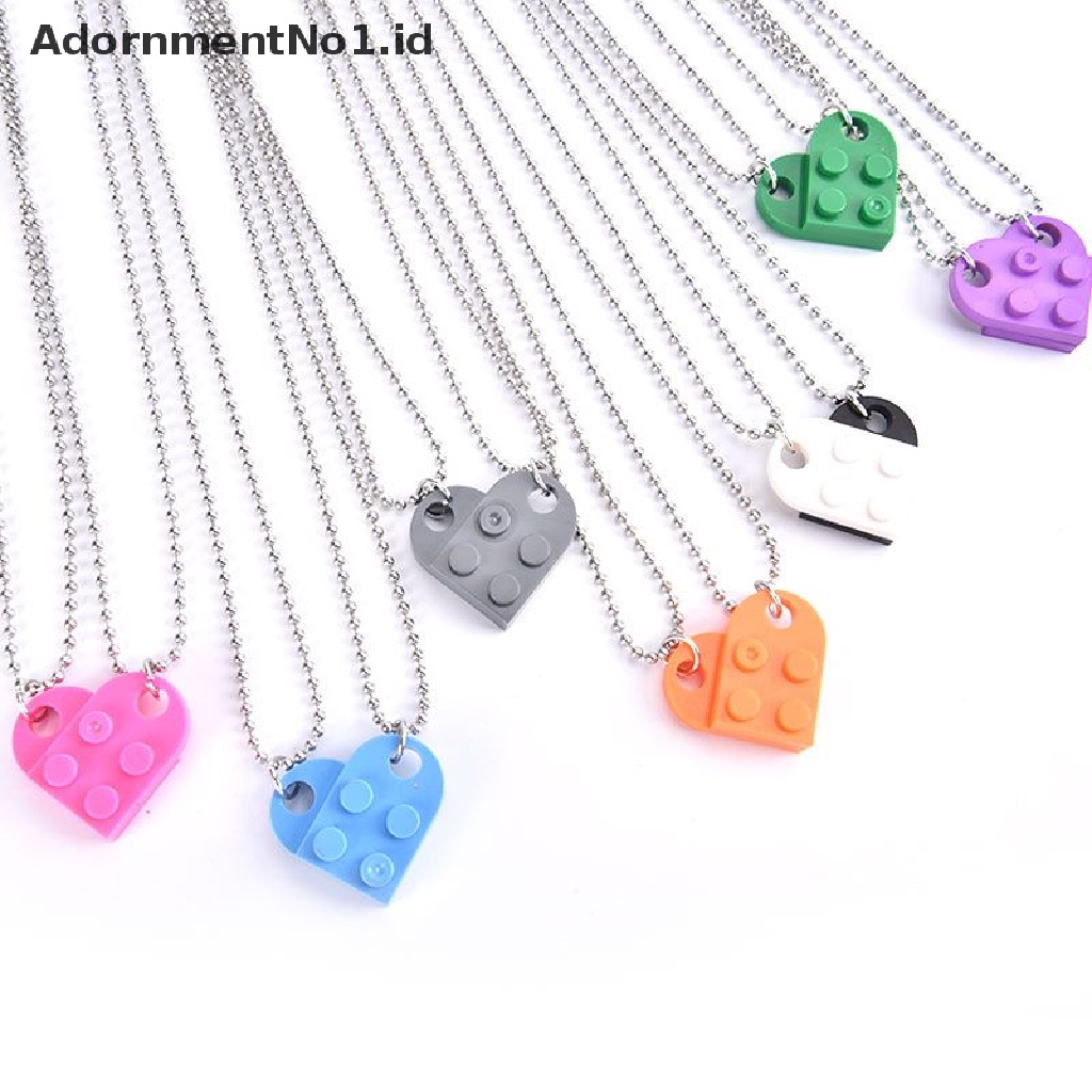 [AdornmentNo1] 2pcs Lucu Cinta Hati Bata Liontin Kalung Pasangan Persahabatan Wanita Pria Element [ID]