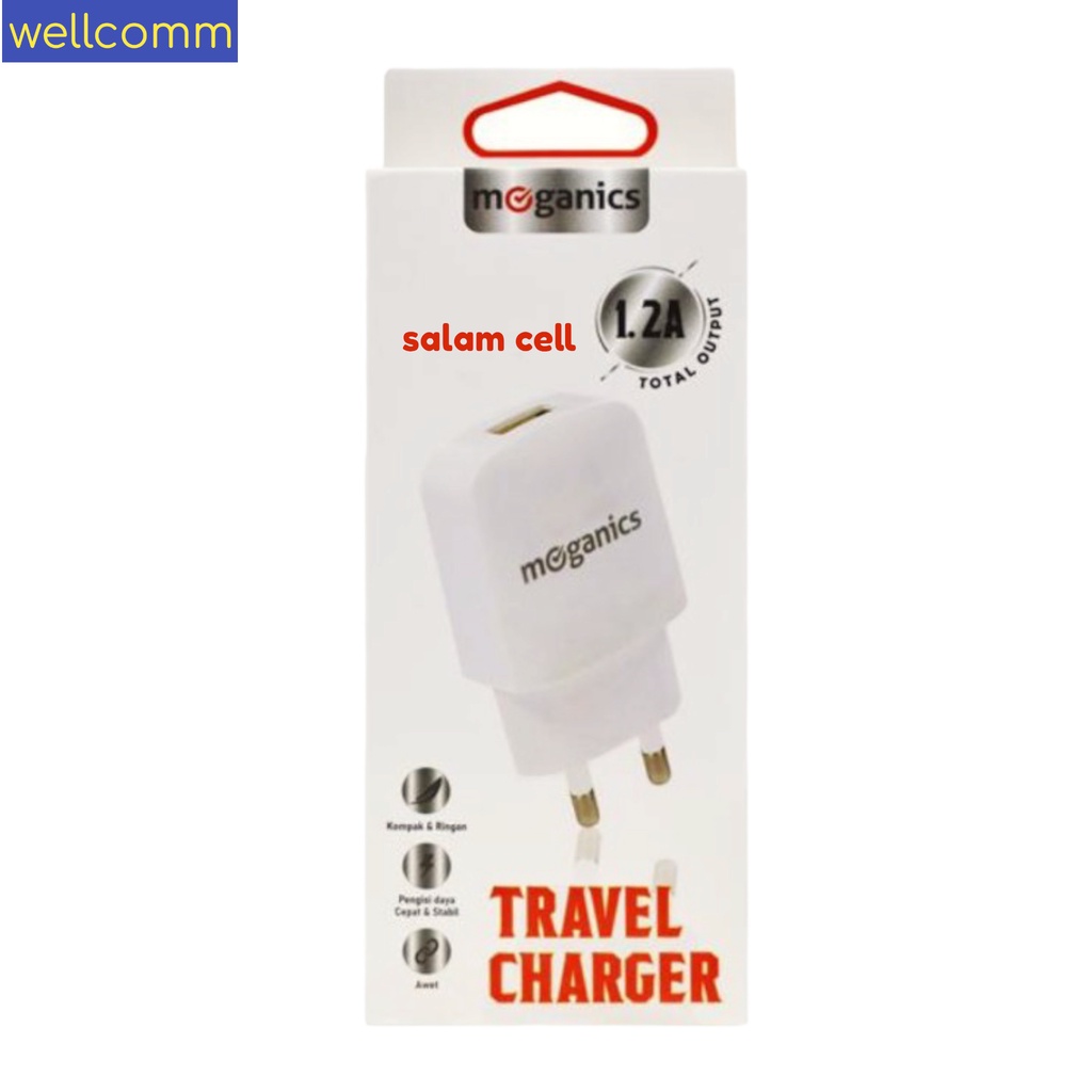 Charger HP Moganics 1,2A By Wellcomm Original Garansi Resmi