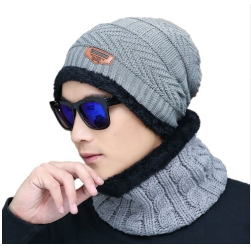 

Termantab] Topi Kupluk Wool Rajut Musim Dingin Winter With Scraf 001