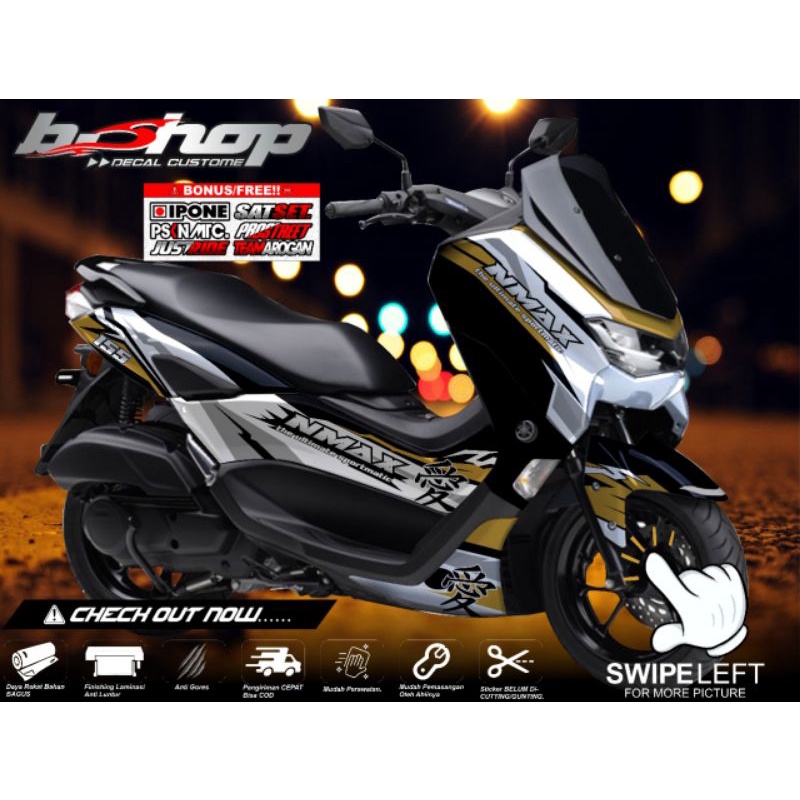 sticker decal full body Yamaha all new nmax motif kanji Jepang variasi kombinasi keren001