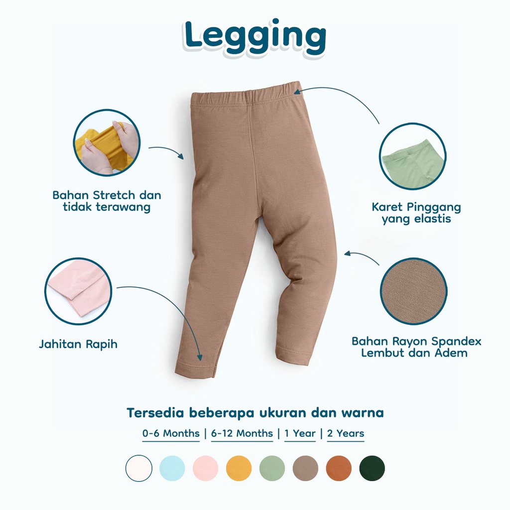 Nice Kids - Legging Bayi (Celana Bawahan Anak Baby Nyaman 0-2 Tahun)