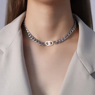 kalung tianium rantai wanita terbaru cd fashion korea