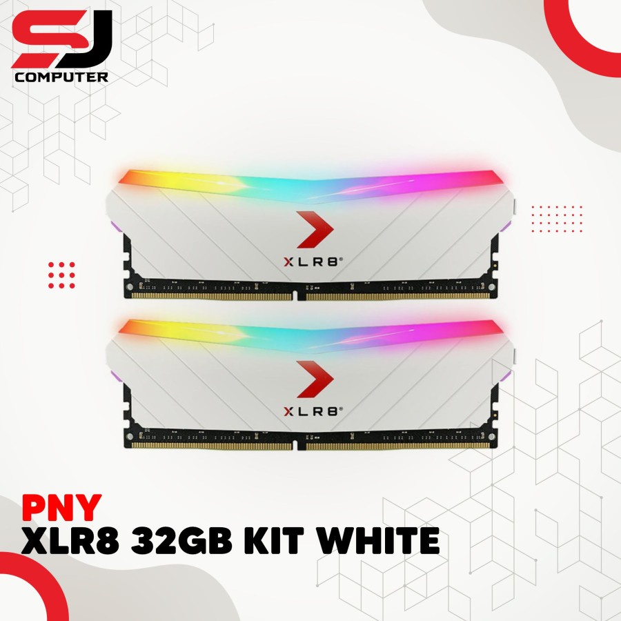 Ram PNY DDR4 XLR8 RGB 32GB (2x16GB) 3200Mhz KIT WHITE |Memory Longdim PC