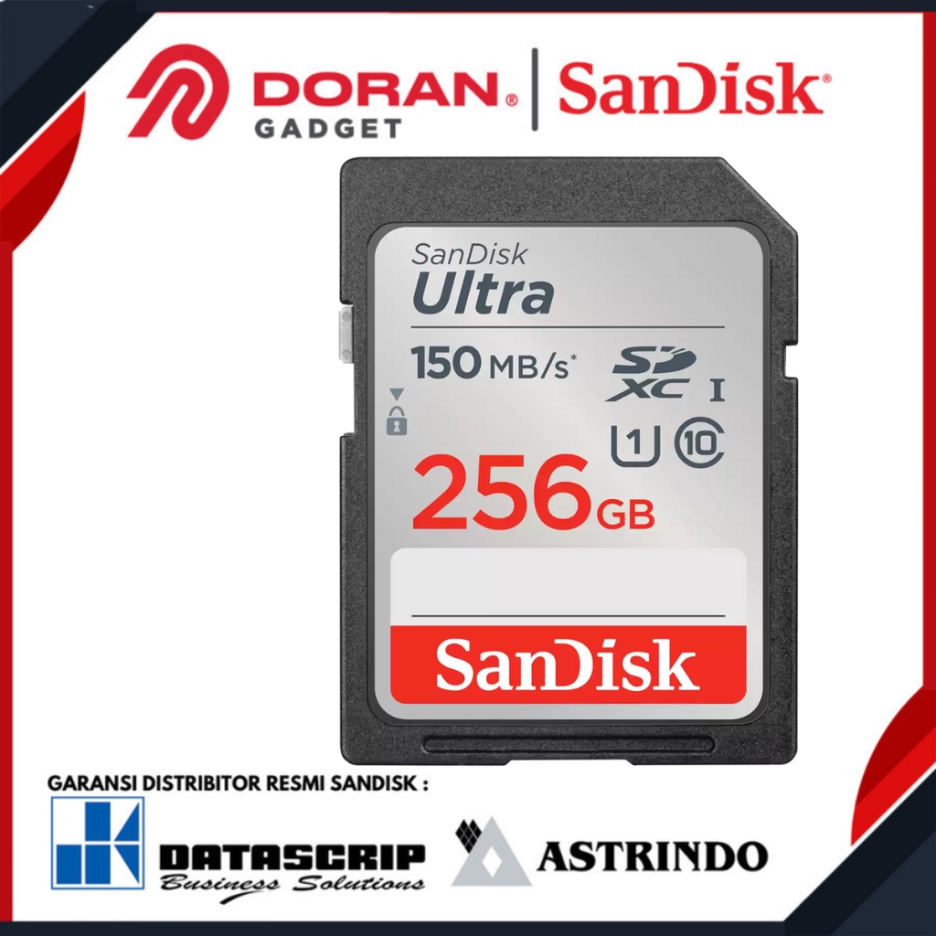 Sandisk SD Card 256GB CL10 120MBPS - 150Mbps Memory 256GB MMC 256GB - Garansi Resmi 10 Tahun