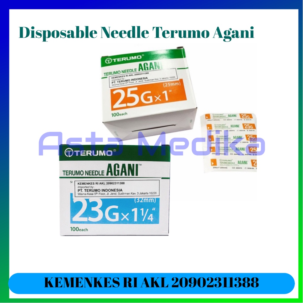 Needle Terumo Agani18 23 25 27 G Jarum Terumo Agani 18G - 23G - 25G - 27G