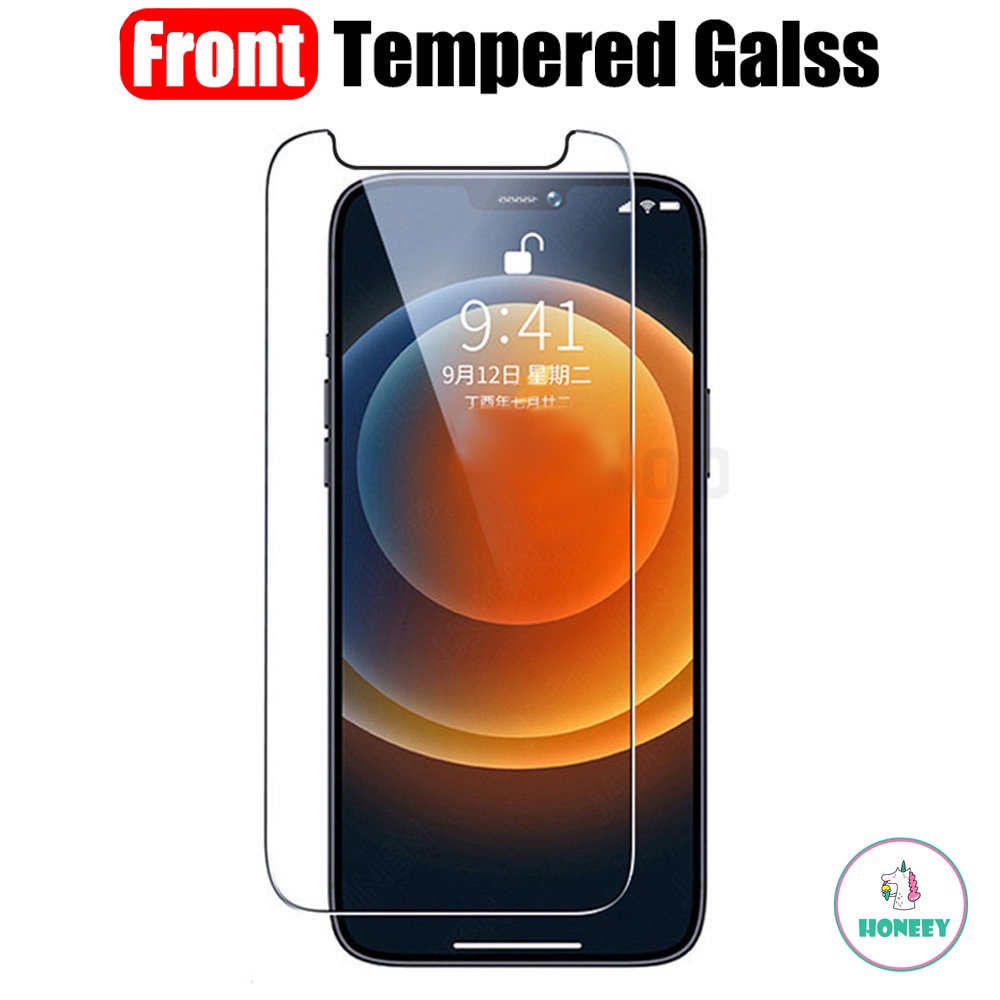 Pelindung Layar Tempered Glass 2 In 1 Untuk IPhone 14 12 11 Pro 12 Mini XS Max XR X 7 8 6s Plus SE