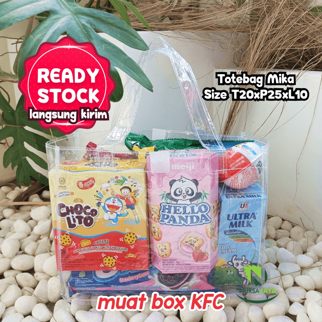 20x25x10 0.13 Tas Mika Transparan Souvenir Tas Ulang Tahun Ultah Hampers Goody Bag