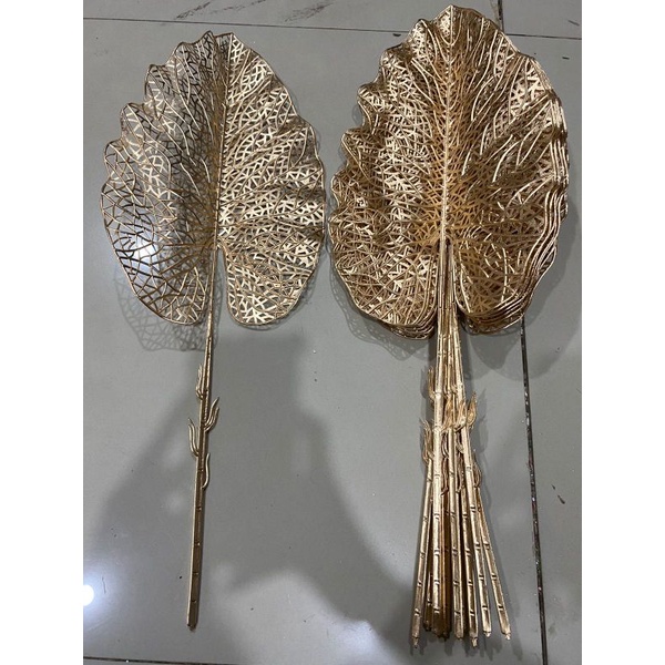 Jual Hiasan Daun Gold Daun Palsu Emas Daun Hias Plastik Mas Daun Gold Golden Flower Bunga