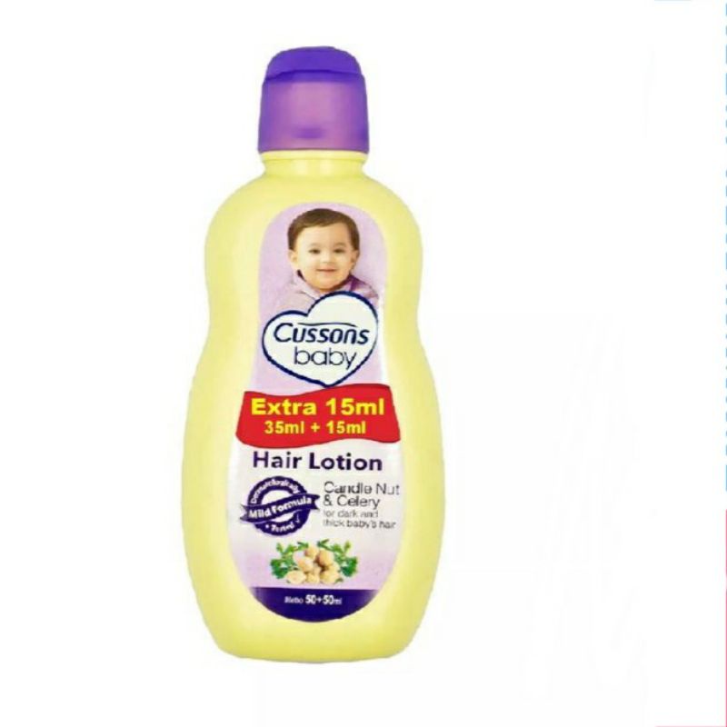 Cussons Baby Hair Lotion 200ml | 100+100ml Extra 100% | Minyak Rambut Bayi HAIR LOTION 100+100