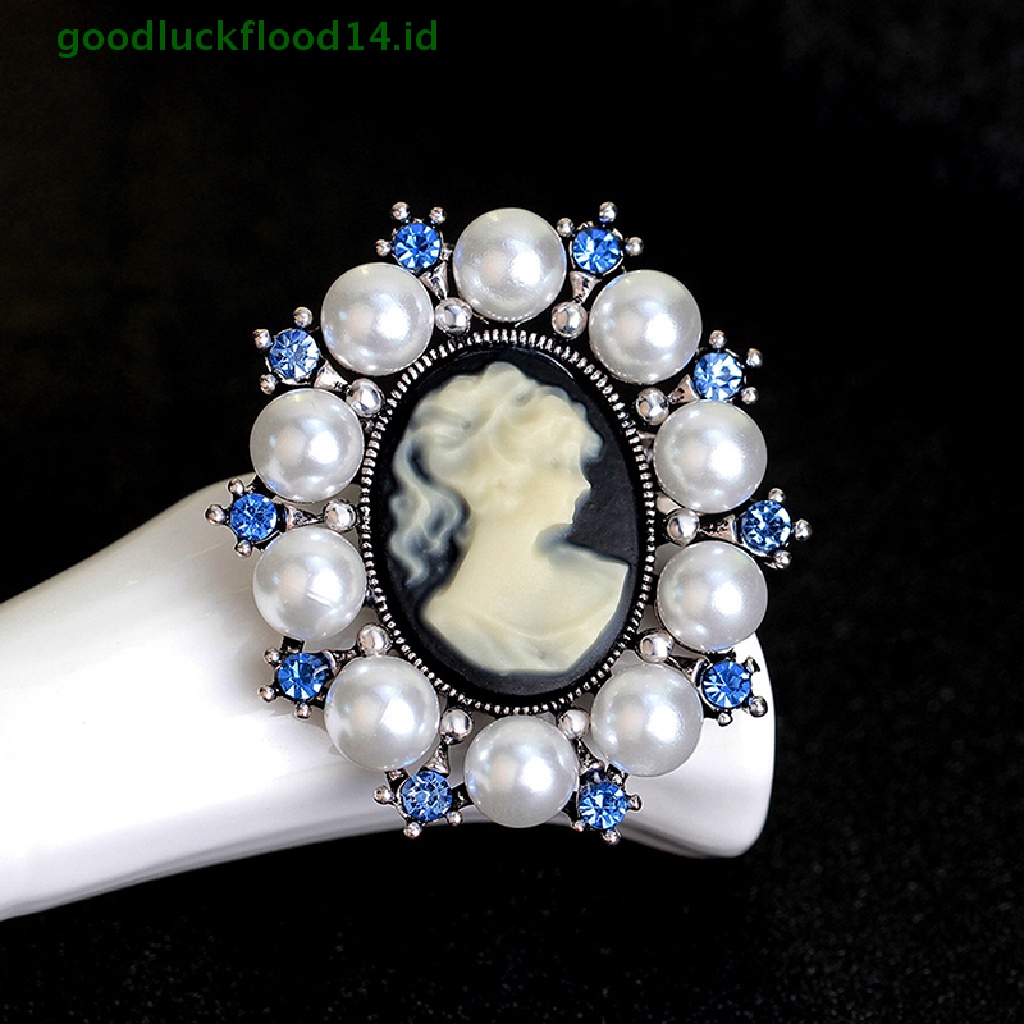 [GOOGFOUR] 1pcvintage Cameo Victorian Gaya Kristal Pesta Pernikahan Wanita Liontin Bros Pin [TOP]