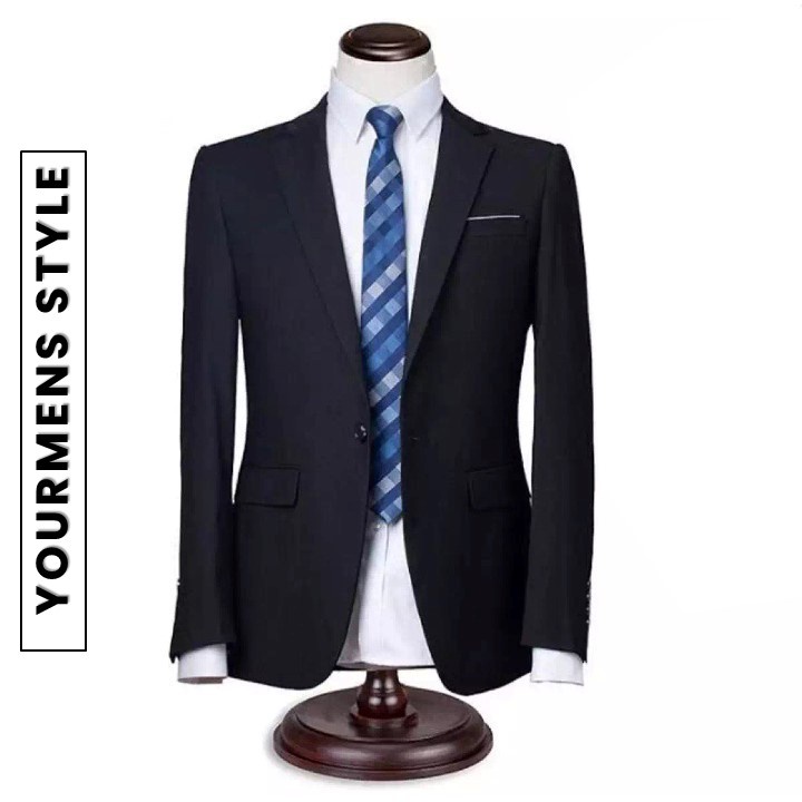 BLAZER COWOK KEREN HITAM PREMIUM BLACK STYLE KANCING 1 ORIGINAL NIKAYU HIGH TWIST SLIMFIT