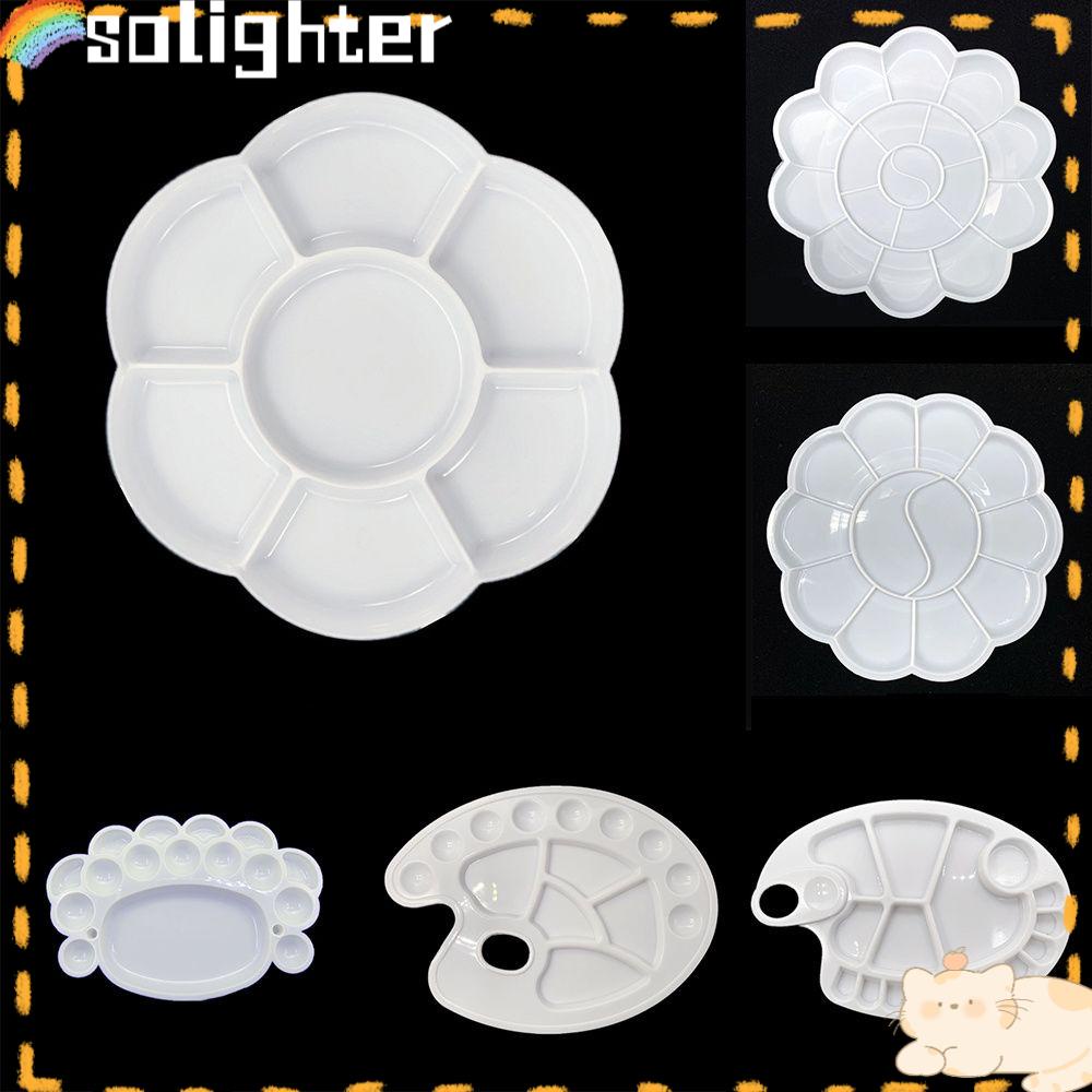 Solighter Round Palette Supply Pigment Tray Perlengkapan Lukis Art Paint Tray