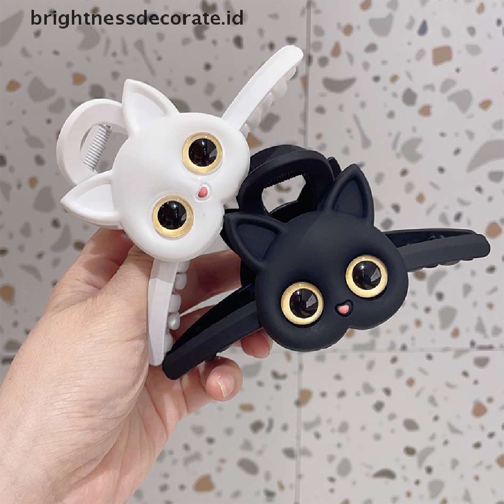 [Birth] New Cute Cat Acrylic Hair Claw Elegan Rambut Mandi Klip Ponytail Klip Hiasan Kepala [ID]