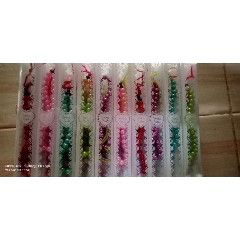 tasbih mutiara sofenir pernikahan/haji isi 50 pcs.