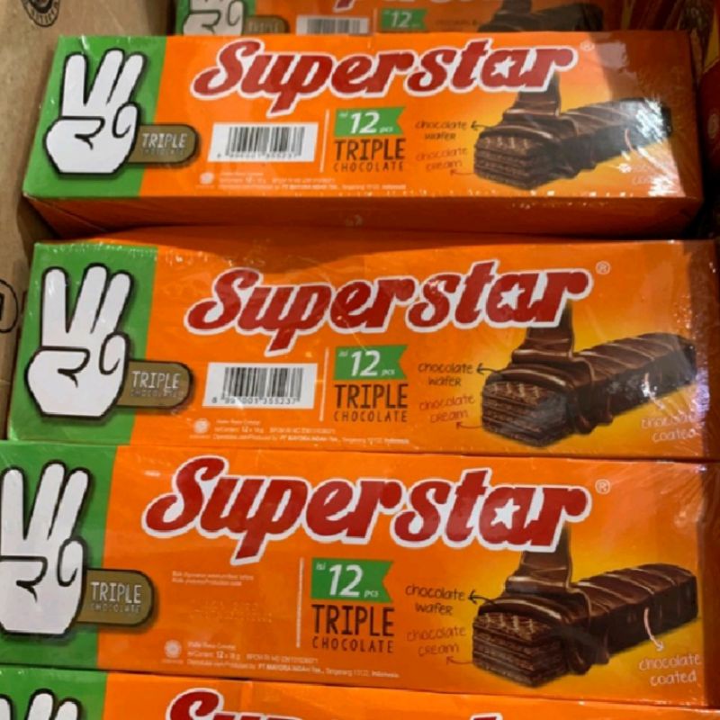 

Roma superstar wafer coklat 1 Box isi 12 pcs super star