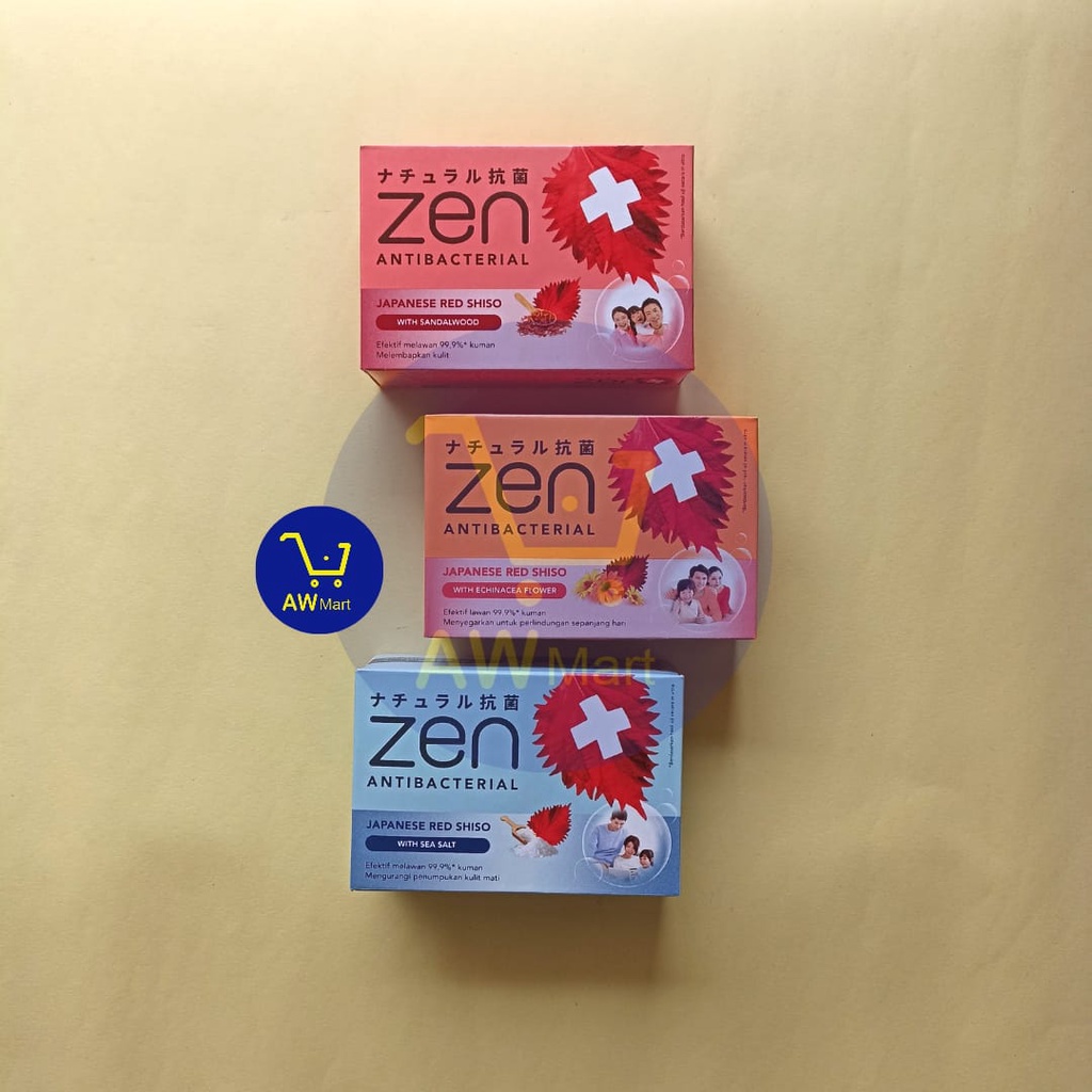 SABUN BATANG ZEN+ ANTIBACTERIAL 70GRAM - SABUN MANDI ANTIBAKTERIAL ZEN JAPANESE RED SHISO 70GRAM