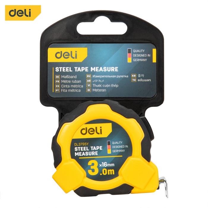 Deli Meteran Tukang Karet Rol / Steel Measuring Tape 3 - 10 M EDL379XY