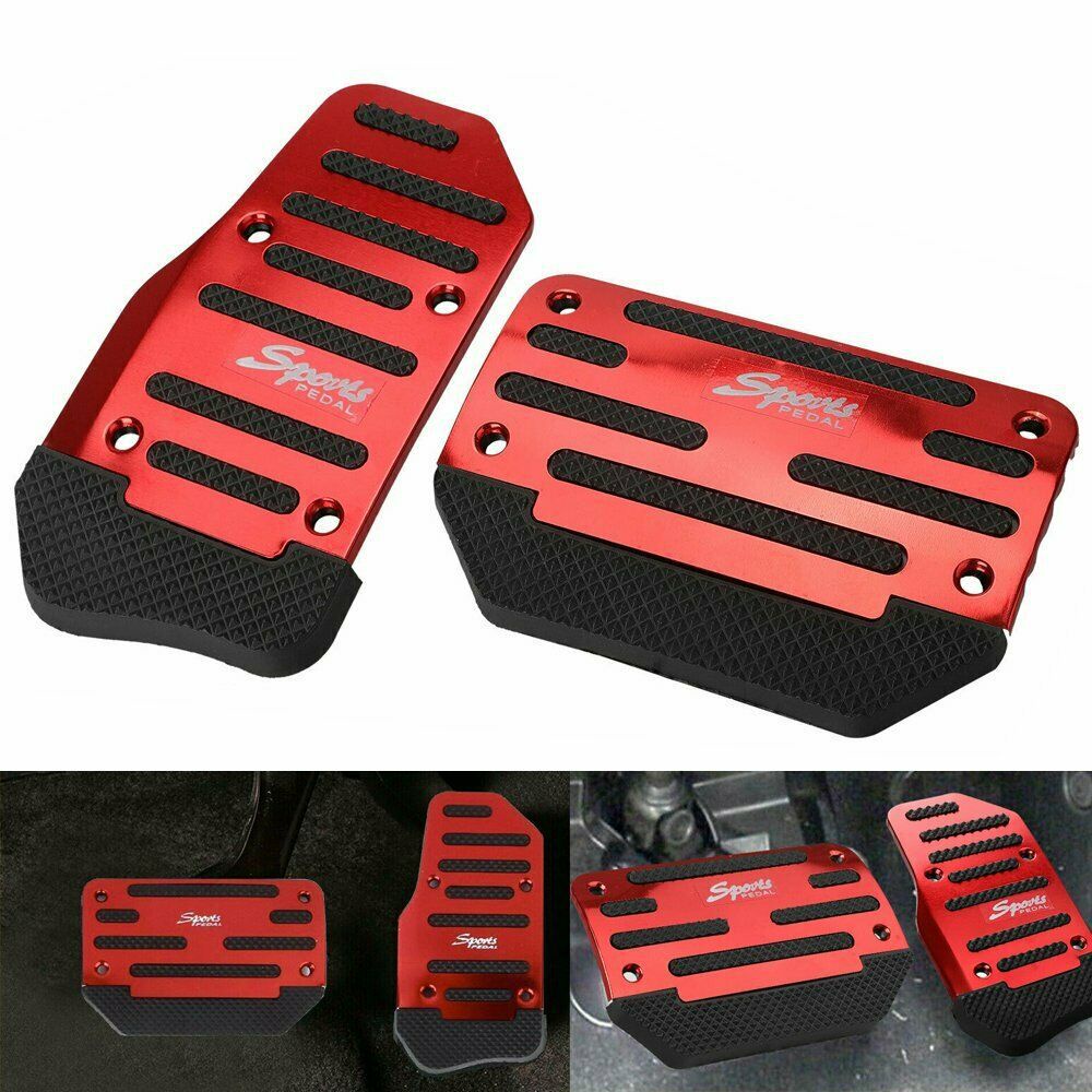 （dalam Stok, Dikirim Dari Jakarta)Cover Aluminium Pedal Gas Mobil - XB-373/ Case Pijakan Rem Kopling Mobil Anti Slip Ukuran Pas Manual - Red -biru -Argent