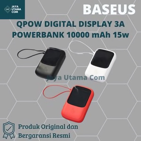 Baseus Powerbank 10000mAH Qpow Digital Display 3A Iphone/Type-C - PPQD