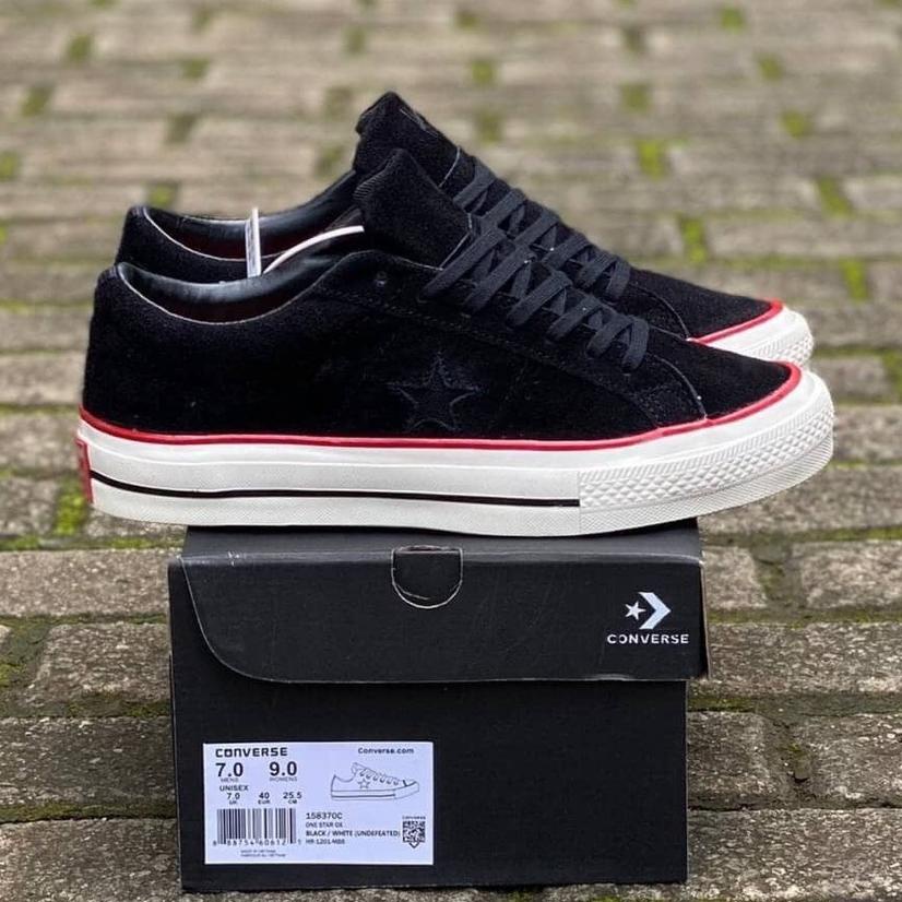 Pasti Murah SEPATU CONVERSE ONE STAR SUEDE UNDEFEATED BLACK RED MIRROR 100% PREMIUM BNIB GRADE ORIGI