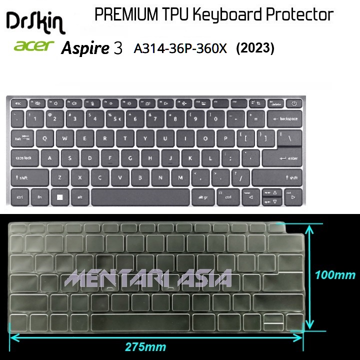 Jual Keyboard Protector ACER Aspire 3 A31436P360X DrSkin Premium