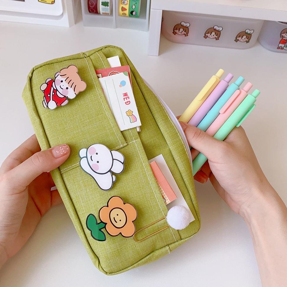 

6AHhj4843 TEMPAT PENSIL - CUTE FRIENDS LARGE CAPACITY CANVAS PENCIL CASE
