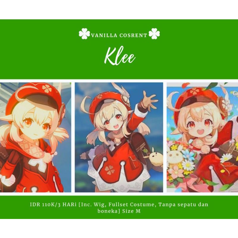 [RENTAL] KOSTUM COSPLAY KLEE GAME GENSHIN IMPACT