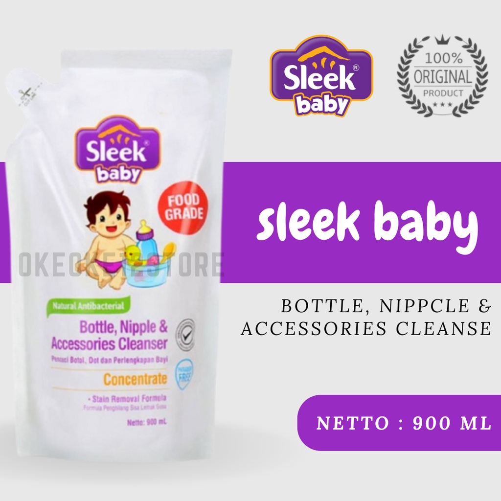 SABUN CUCI BOTOL SUSU,SLEEK  REFIL 900ML &amp;450ML