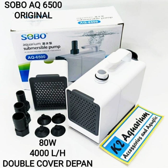 Sobo Aq 6500 Pompa Celup Kolam 80W 4000 L/H Hidroponik Filter Not 106