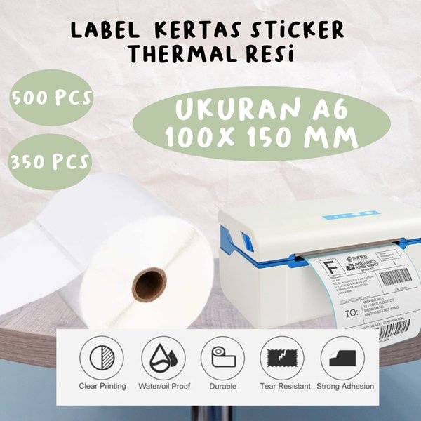 perkakas Kertas Stiker Thermal 100X150mm -Thermal Label 100x150mm isi