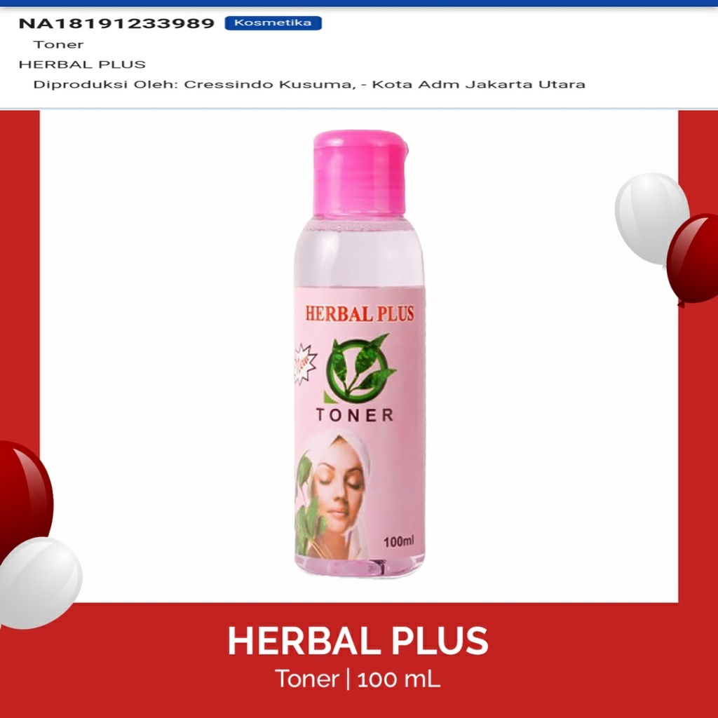 HERBAL PLUS TONER BPOM 100ml ORIGINAL