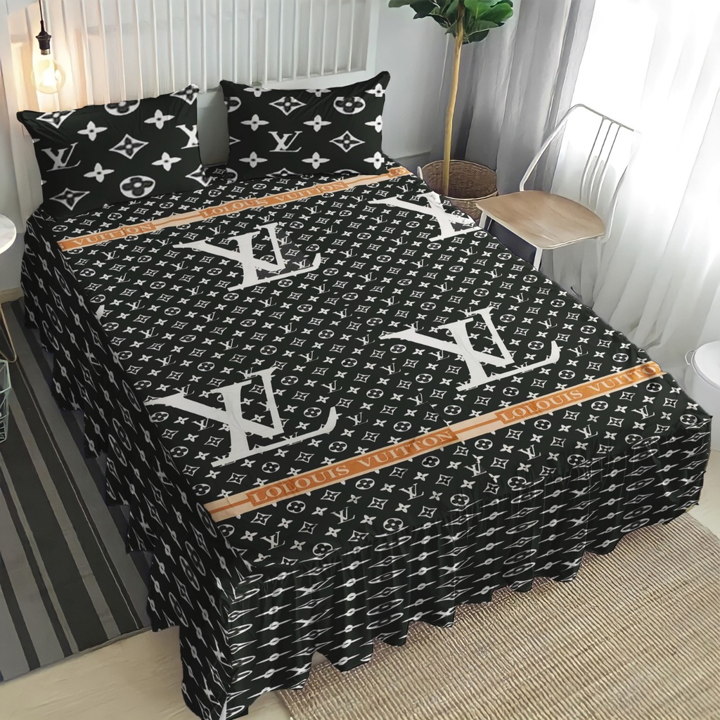 Sprei ukuran no 1 King/Single Motif Kotak Aesthetic bahan katun halus dan tebal