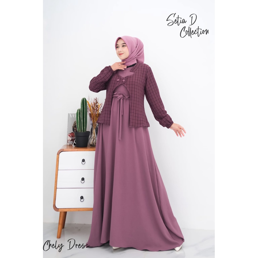 Dress Abyian by Setia D Collection gamis 2in1 rompi lepas pasang gamis kekinian yang paling banyak d