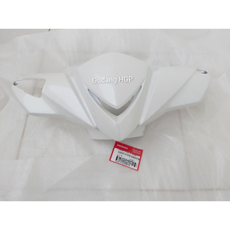 Cover Front Hdl Pearl White Batok Kepala Depan Honda Blade Karbu 53205-KWB-640PFW Ori Honda Genuine 
