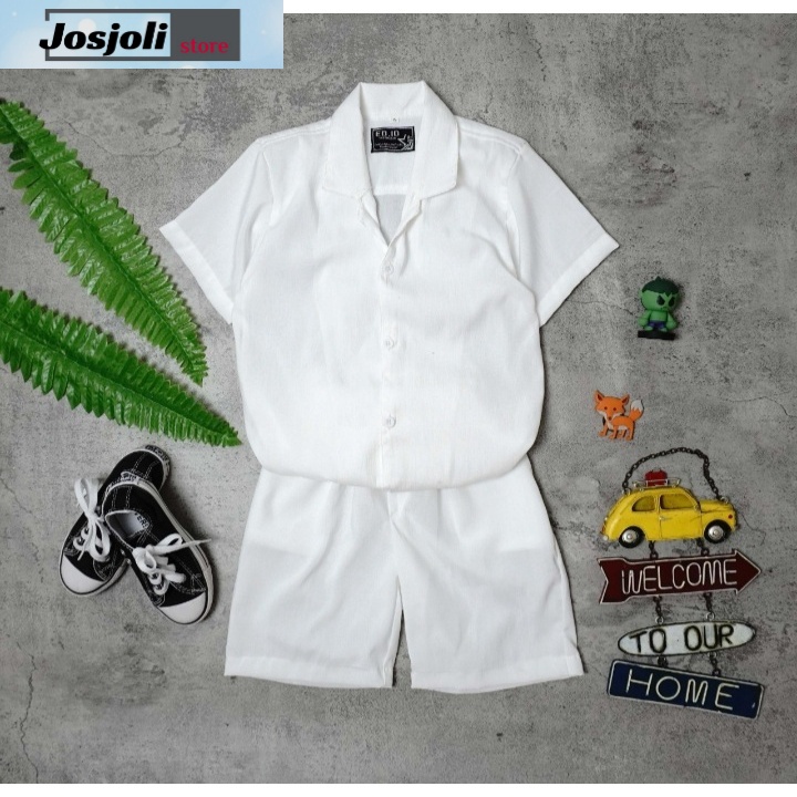 JOSJOLI_STORE/Stelan Kids Polos/Satu Stel Atasan dan Bawahan Pria Anak/S M L