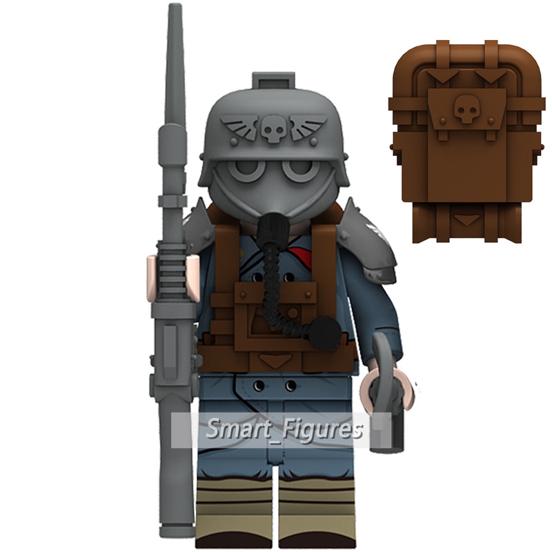 Minifigures Death Korps Insinyur Krieg Pyro Sersan Psyker Imperial Guard Warhammer 40k Mini Angka Mainan Hadiah