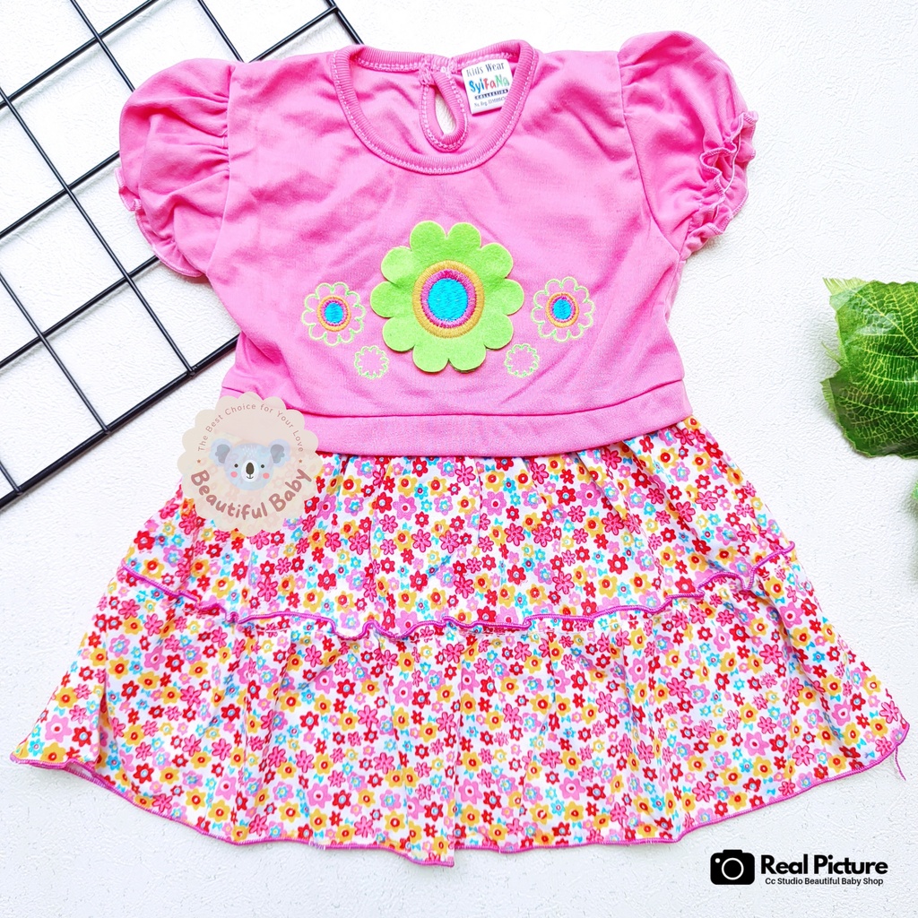 Baby.ou - Dress Bayi Perempuan Motif Bunga Matahari / Rok Baju Bayi Perempuan  Merk Rifky / Baju Bayi Perempuan