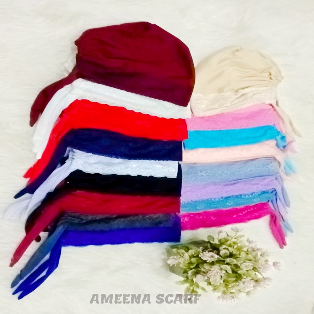 ciput dalaman kerudung/dalaman hijab/dalaman hijab renda tali belakang/dalaman kerudung 1 lusin/dala