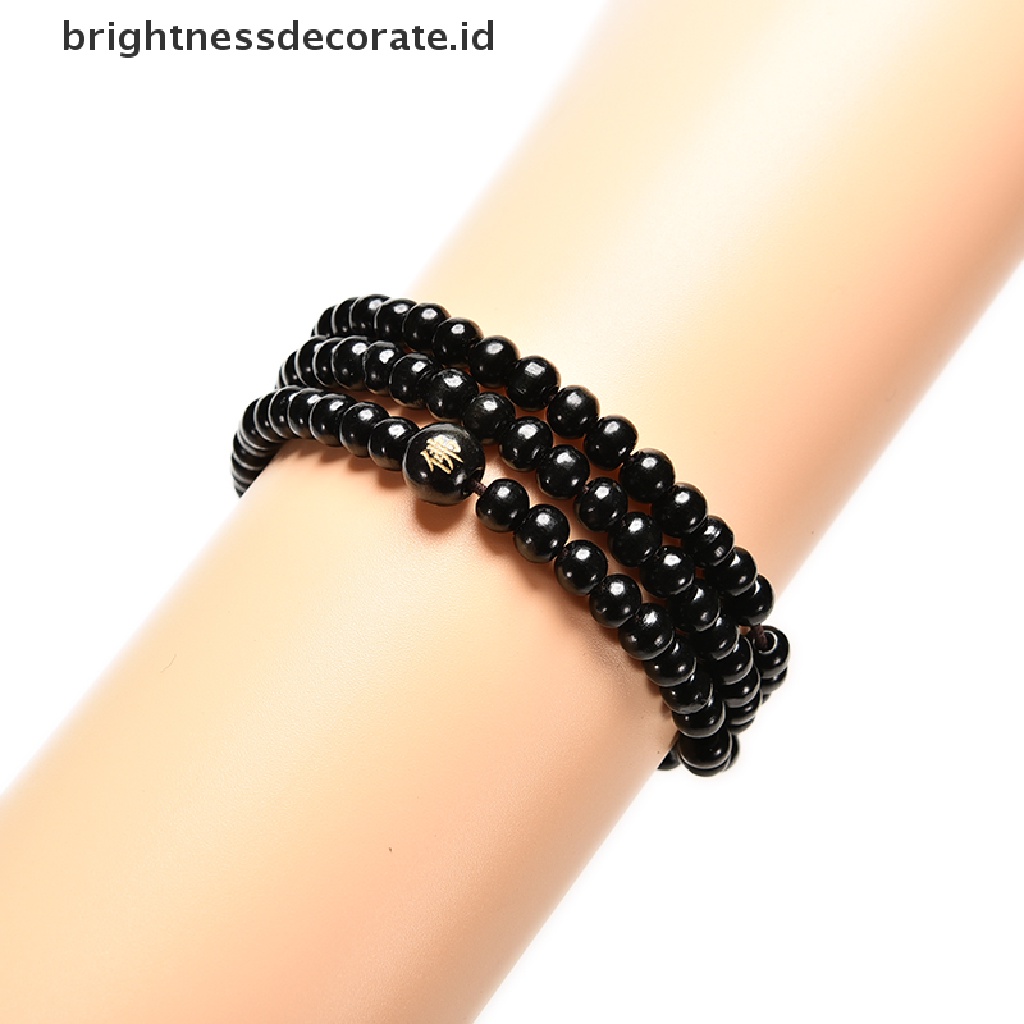 [Birth] Sandal Meditasi Buddha Buddha Buddha6 *108Manik Doa Hitam Gelang Kalung [ID]