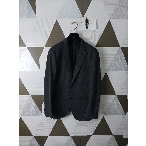 uniqlo dark  grey blazer comfort jas casual preloved