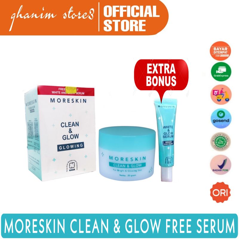 [Kemasan Baru] MORESKIN CLEAN AND GLOW - Pemutih Wajah Glowing Original Nasa