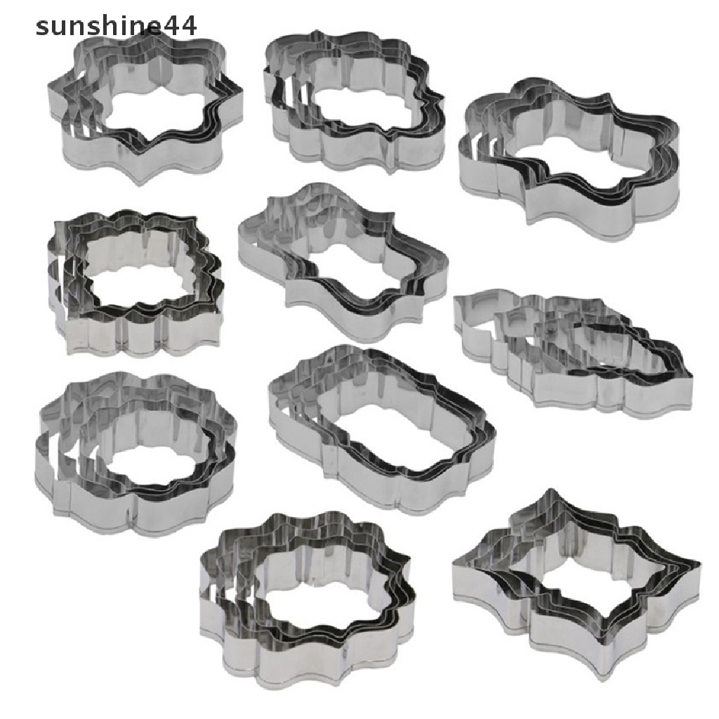 Sunshine Cetakan Biskuit Gula Stainless Steel Kue DIY Oval Persegi Persegi Persegi Panjang Cookie Mold.