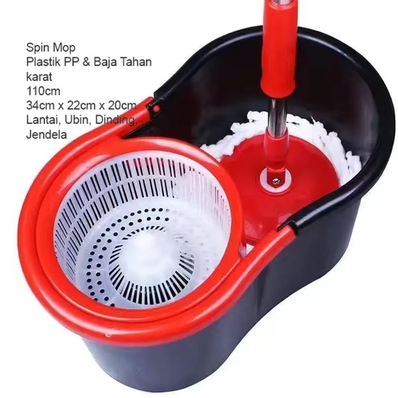 Alat Pel Lantai / Alat Pel / Spin Mop Praktis / Super Mop Mop Mutar Spin Mop Alat Pel Putar Praktis Pel Lantai