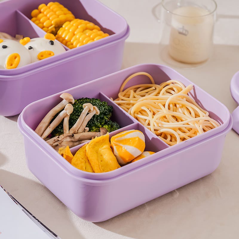 [Juallaris](KTM.03)KOTAK MAKAN SEKAT 2 DENGAN SET SENDOK GARPU SUMPIT / LUNCHBOX WITH SENDOK GARPU SUMPIT / IMPORT
