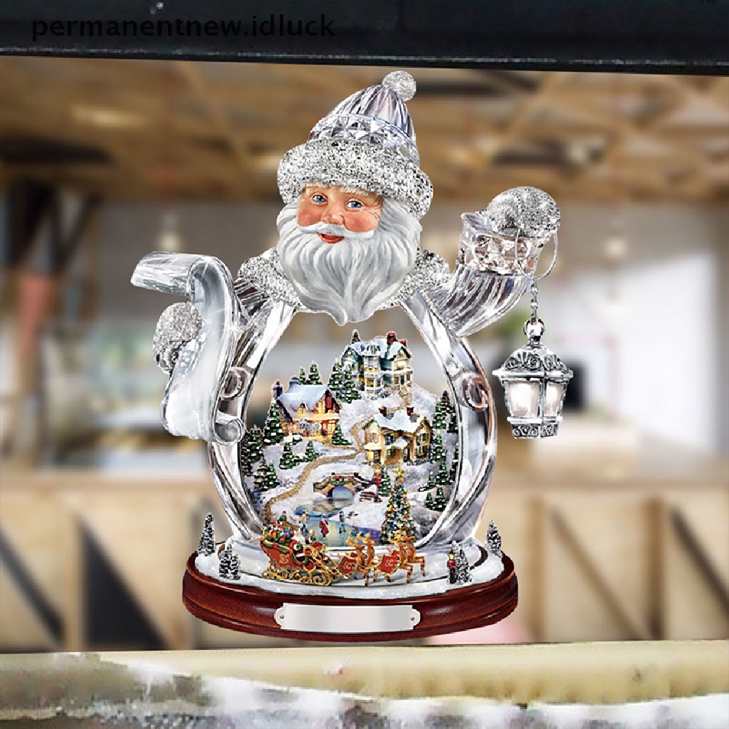 [luckypermanentnew] 20x30 cm Natal Pohon Kristal Santa Claus Snowman Rotag Patung Jendela Tempel Stiker Musim Dingin Pesta Tahun Baru Dekorasi Rumah [ID]