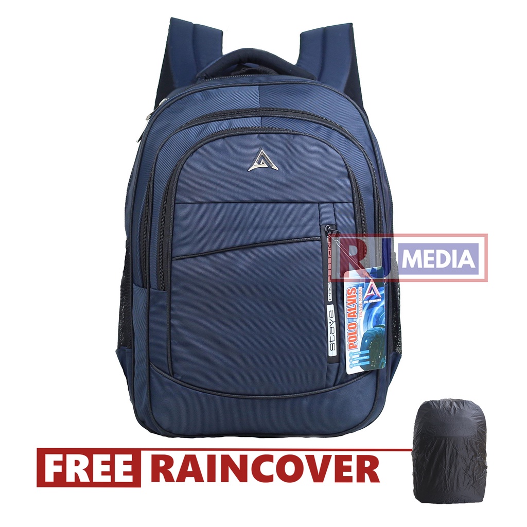 Tas Ransel Polo Alvis Pro Warna Navy backpack Impor Bahan Tebal jahitan Kuat Rapi ransel Kuliah Kerja Sekolah SMP SMA tas Rohis Kantor Muat Laptop 16 inch laptop In Kuat Beban Berat Pria Wanita
