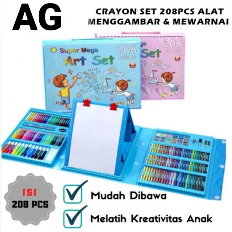 

Super mega art set 208 pcs crayon set