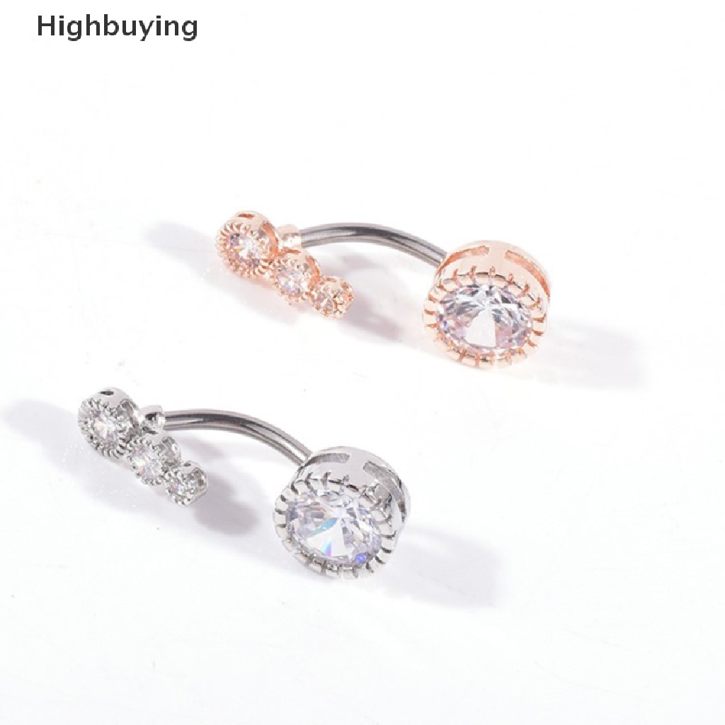 Hbid 1pc Cincin Pusar Perut Kristal Bar Barbel Drop Menjuntai Navel Rings Glory