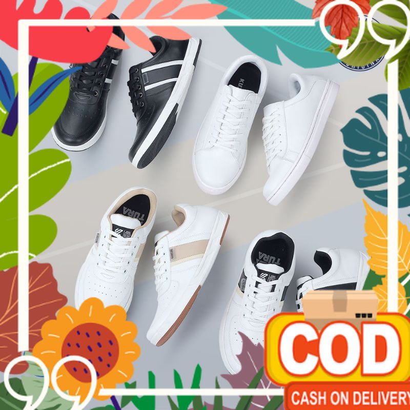 Sepatu Casual Sneakers Putih Hitam Pria Cowok Mills Series Kets Distro Premium Original / Olahraga j